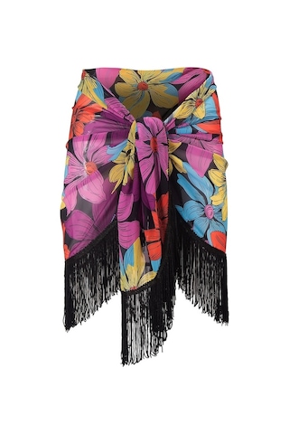 Elegance Alice Püsküllü Pareo Çok Renkli