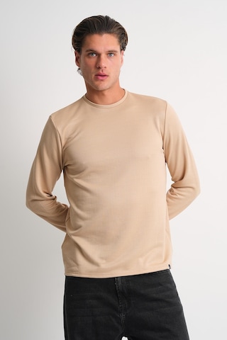 Alexander Gardi Alexandergardı Uzun Kollu Bisiklet Yaka Basic Sweatshirt Bej