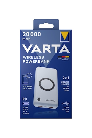 Varta 57909 20000 mAh Kablosuz Wireless Powerbank