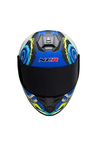 Ncr Rapid Siyah Vizörlü Ece Belgeli Kapalı Motosiklet Kaskı Mavi