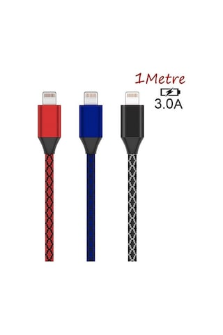 Ally Apple iPhone Uyumlu 13-12 11 3.0A Hızlı Halat Usb Şarj Kablosu 1 MM
