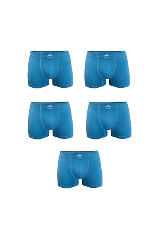 Malabadi Erkek Mavi 5 Li Pamuk Elastan Boxer 5m074 Mavi