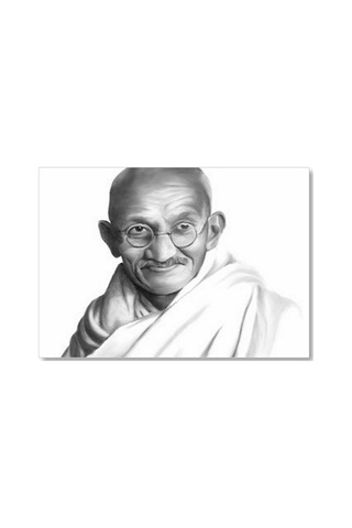 Cakasepetim Mahatma Gandhi Tebessüm Beyaz Fon Ahşap Mdf Tablo