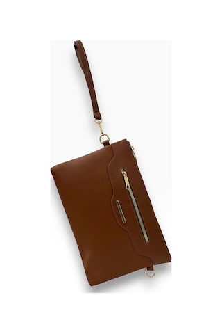 Sanmorris Kadın Suni Deri Ayarlanabilir Çapraz Ve El Askılı Portföy, Clutch Çanta Taba