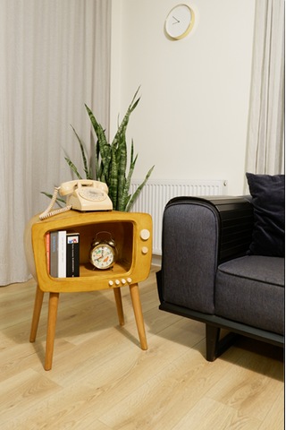 Dekoratif Retro Tv Ahşap Sehpa Köşe Sehpa