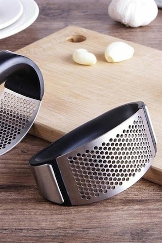 Sarımsak Ezici Paslanmaz Çelik Garlic Press Açık Bej