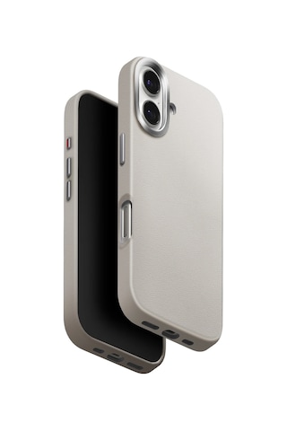 Apple Uyumlu iPhone 17 Kılıf Lyden Vegan Deri Kaplama İnovatif Görünüm Magsafe Premium Kapak Gri