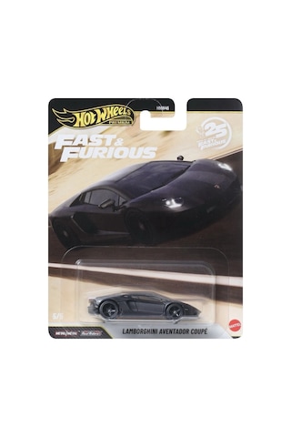 Hot Wheels Premium Fast & Furious Lamborghini Aventador Coupé 25. Yıl 5/5 Metal Model Araba Siyah