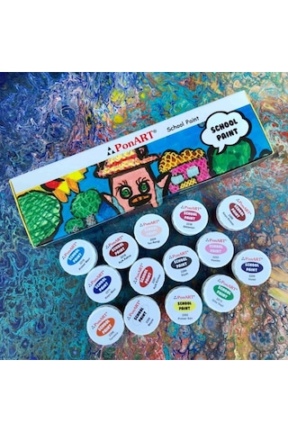 Ponart School Paint Çok Amaçlı Okul Boyası 20 ML Psp-1014 Çok Renkli