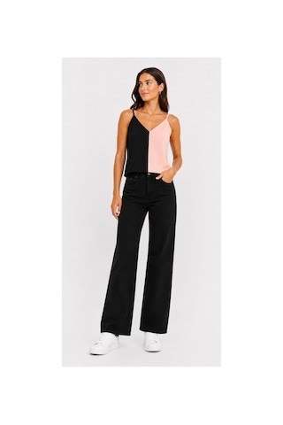 Onno Style Women Kolsuz Askılı V Yaka Triko Kadın Bluz Somon