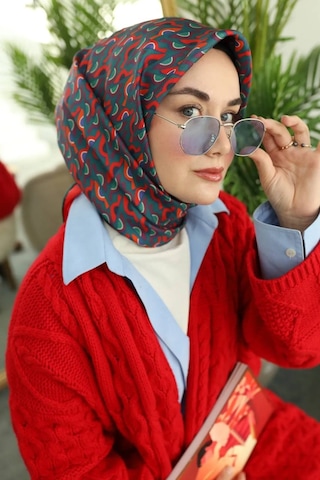 Twill Ipek Eşarp Petrol Yeşili, Kırmızı, Turuncu, Bordo, Saks...