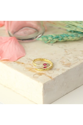 Zanaatsilver 925 Ayar Gümüş Rubi Gözlü Yılan Modeli Yüzük