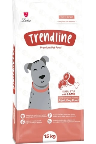 Trendline Kuzu Etli ve Pirinçli Yetişkin Köpek Maması 15 KG