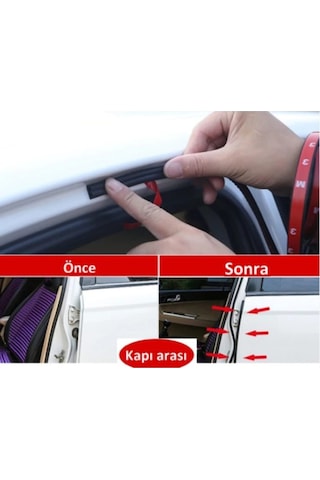 Oto Kapı Bagaj Ve Kaputlar İçin Ses Isı Ve Toz Yalıtım Fitili 15 Metre