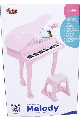 Bao-1403-0213 Pink 37 Tuş Büyük Pembe Piyano Mp3 Ve Mikrofonlu