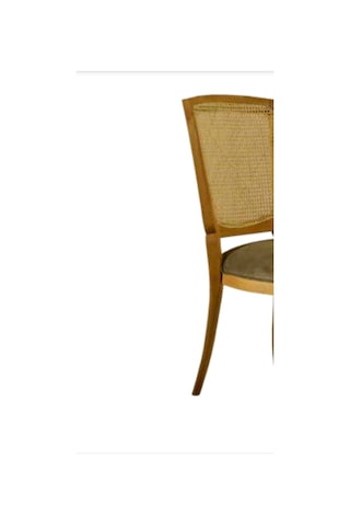 Bengimobilya Sandalye Zus012 Hasır Sırt Model Kayın Ayak Avangart Baby Face Ye