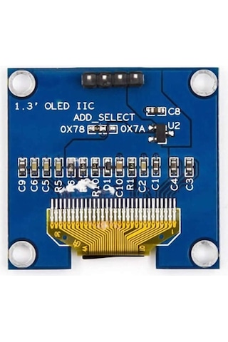 1.3 Inch Iıc Mavi Oled Lcd Modül I2c Seri 1.3 Ssh1106 Dc 3.3v 5v 128x64 Pixel Grafik