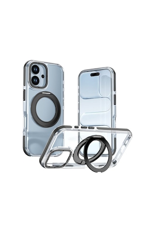 Teleplus Apple Uyumlu iPhone 17 Kılıf Smatch 360 Dönerli Tpu Magsafe Kapak