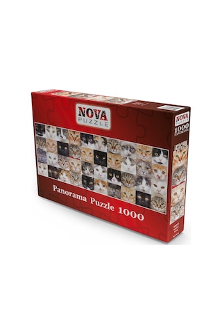 Nova Puzzle 1000 Parça Sevimli Kediler Kolajı Panorama Puzzle