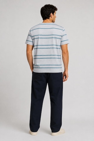 Alexandergardi V Yaka Çizgili T-shirt Gri