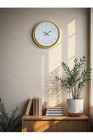 36 Cm Standart Sarı Duvar Saati Renkli 10993288