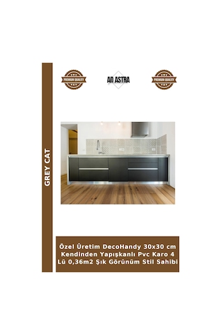 Özel Üretim Decohandy 30x30 Cm Kendinden Yapışkanlı Pvc Karo 4 Lü 0,36m2 Şık Görünüm Stil Sahibi