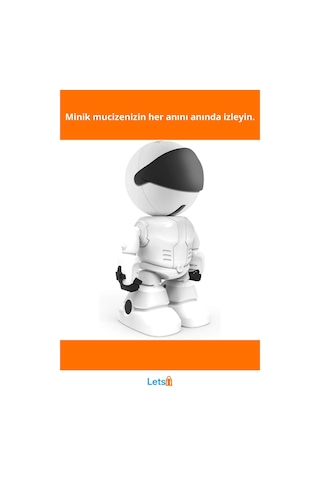 Robot Görünümlü Wi Fi Bebek Kamerası 355 Hareketli Gece Görüşlü