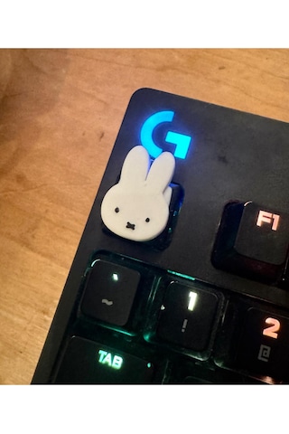 2 Adet Miffy Minimalist Beyaz Tavşan Kafası Şeklinde Sevimli Mekanik Klavye Tuşu Aksesuar