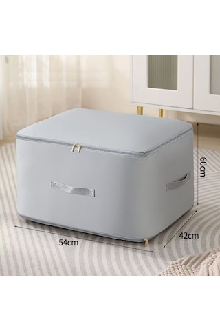 Xindoker Gri Su Geçirmez Kumaş Çanta - İçki Ve Yorgan Saklama, Çift Yönlü Reşen, Geniş Tutamaklı, Dayanıklı Ev/seyahat Organizer 54x42x60cm Gri