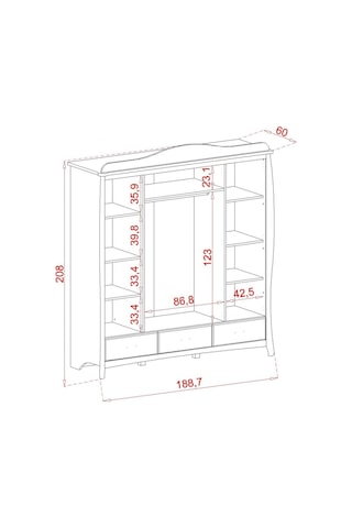 Meltem Kids Prestij Krem Genç Odası Dört Kapılı Dolap