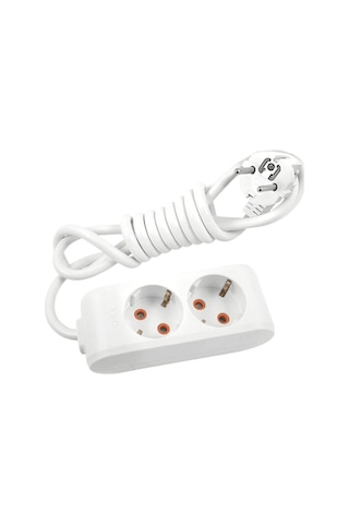 Avarson 2'li İkili Priz Topraklı Kablolu 3x1,5 Ttr 1 Bir Metre