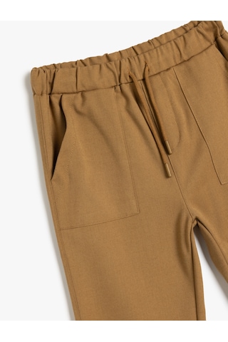 Koton Standart Bel Cepli Düğme Detaylı Basic Jogger Pantolon Deve Tüyü 5skb40058tw Taba