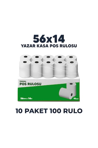 56x14 10 Paket 100 Rulo Termal Pos Rulosu / Pos Kağıdı