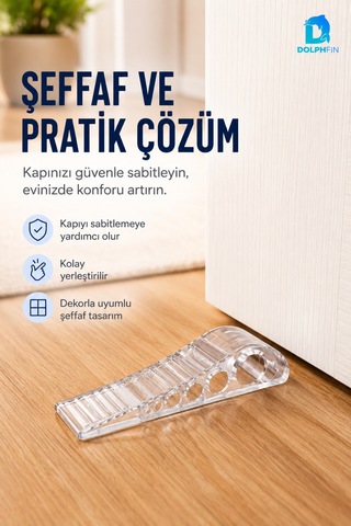 Şeffaf Kapı Altı Stoperi Kama Tipi Kapı Sabitleyici