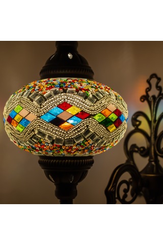 Mozaik Aplik Otantik Gece Lamba El Yapımı Mozaik Bahçe Lambası Çok Renkli