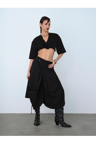 New Baggy Fit Kadın Pantolon Siyah