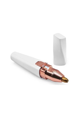 Thentech Şarj Edilebilir Mini Seyahat Tipi Kaş Tüy Alıcı Mini Kıl Alma Aleti Şarjlı Epilasyon Aleti Işıklı Beyaz