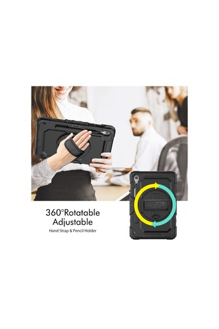 Samsung Galaxy Uyumlu Tab S9 Fe Sm-x510 Sm-x516b Pc+silikon Kılıf Kickstand Tablet Kılıfı Pet Ekran Koruyucu Ve El Kayışı