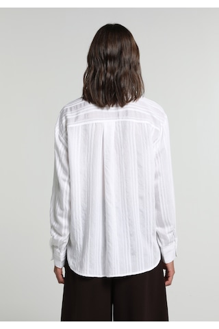 Colin's Colins Boyfriend Fit Shirt Neck Jakarlı Kadın Beyaz Uzun Kol Gömlek Cl1081980 Q1.v2 Wht