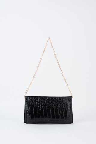 Vivaq Kadın Croco Siyah Zarf Tasarım 2 Bölmeli Mini Zincir Askılı Çıt Çıt Kapama Clutch Ve El Çantası