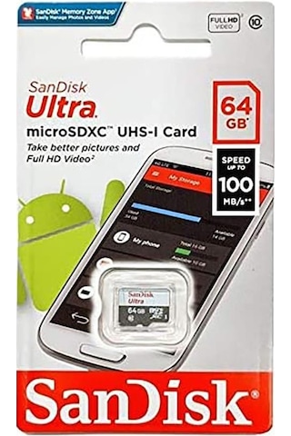 Sandısk Ultra 64Gb 100Mb/S Microsdxc Hafıza Kartı