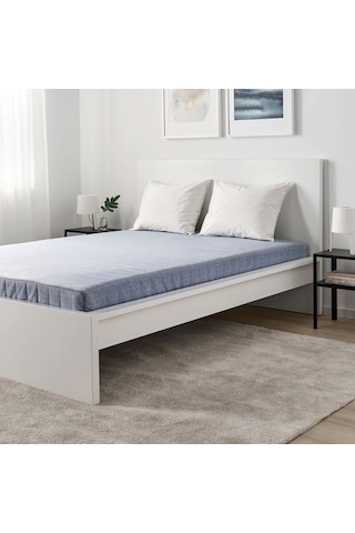 Ikea Vadsö Tek Kişilik Yatak, Açık Mavi, 90x200 Cm