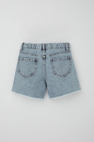 Breeze Kız Çocuk Şort Jean Papatya Nakışlı Paçası Püskül Detaylı 10-14 Yaş, Açık Mavi Açık Mavi