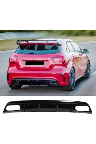 Mercedes W176 A45 Brabus Difüzör Difizör Plastik Parlak Siyah Arka-bodykit-ek-karlık
