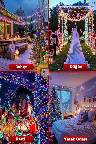 80 Led 10 Metre Pilli Renkli Işık Zinciri Dekoratif Peri Led, Oda Yatak Odası Salon Masa