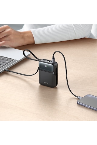 Mcdodo Mc-9930 20000mah 45w Pd Hızlı Şarj Dahili Kablolu Powerbank Siyah