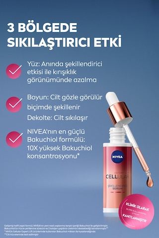 Nivea Doğal Retinol Alternatifi Bakuchiol Cilt Bakım Serumu Cellular Expert Lift 30 Ml