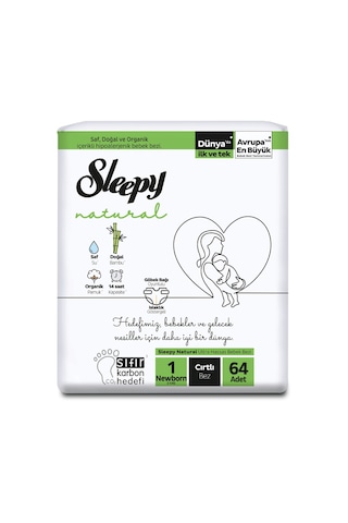 Sleepy Natural Ekonomik Paket Bebek Bezi 1 Numara Newborn 64 Adet