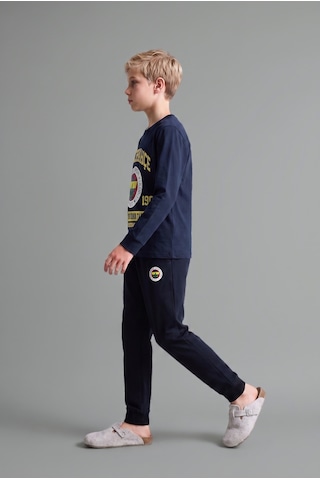 Defacto Fenerbahçe Lisanslı Bisiklet Yaka Uzun Kollu Üst Jogger Alt Pijama Takımı Erkek Çocuk I2029a826aunv71 Lacivert-nv71