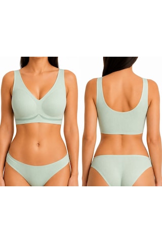 Best Bra Lazer 85 Dikişsiz Fitilli Lazer Kesim Balensiz Konfor Sütyen Bralette Su Yeşili
